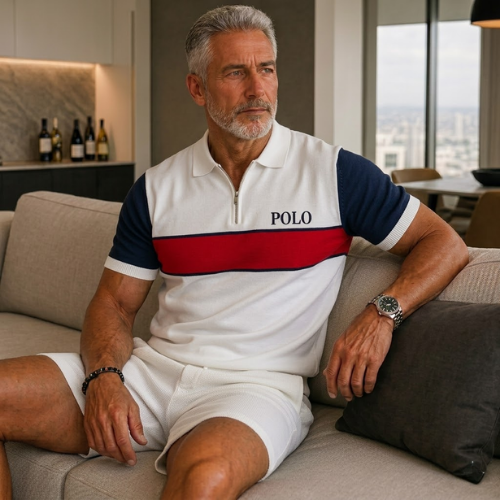 Short Sleeve Zipper Two-piece Set