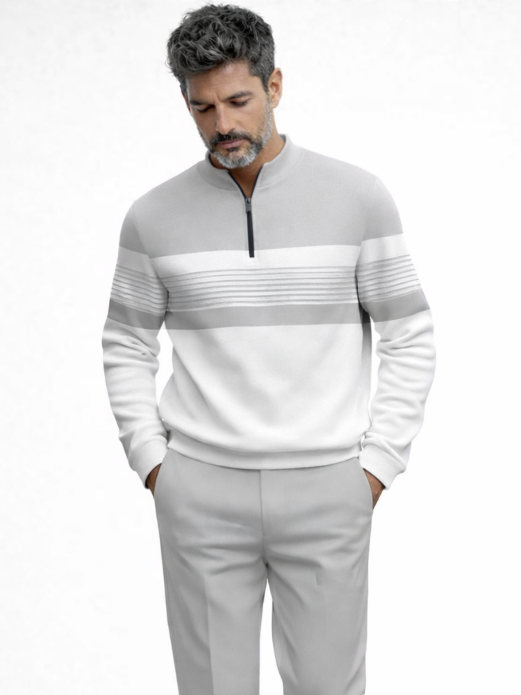 Zipper Long Sleeve Long Pants Two-Piece Set