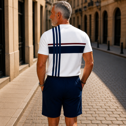Short Sleeve Zipper Two-piece Set