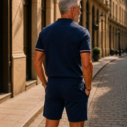 Short Sleeve Zipper Two-piece Set