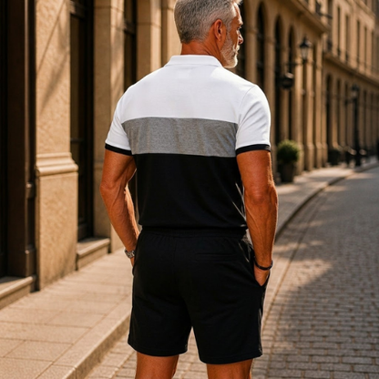 Short Sleeve Zipper Two-piece Set