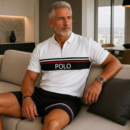 Short Sleeve Zipper Two-piece Set