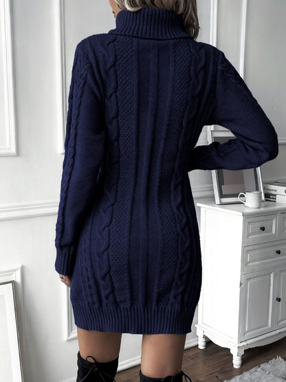 Caliah - High-Neck Braided Midi Dress
