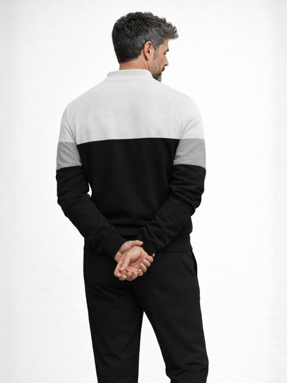 POLO Zipper Long Sleeve Long Pants Two-Piece Set
