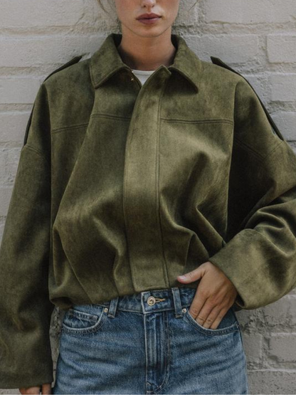 Caliah - Suede Effect Bomber Jacket