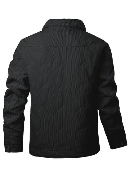 Caliah - Men's Corduroy Button Front Winter Jacket