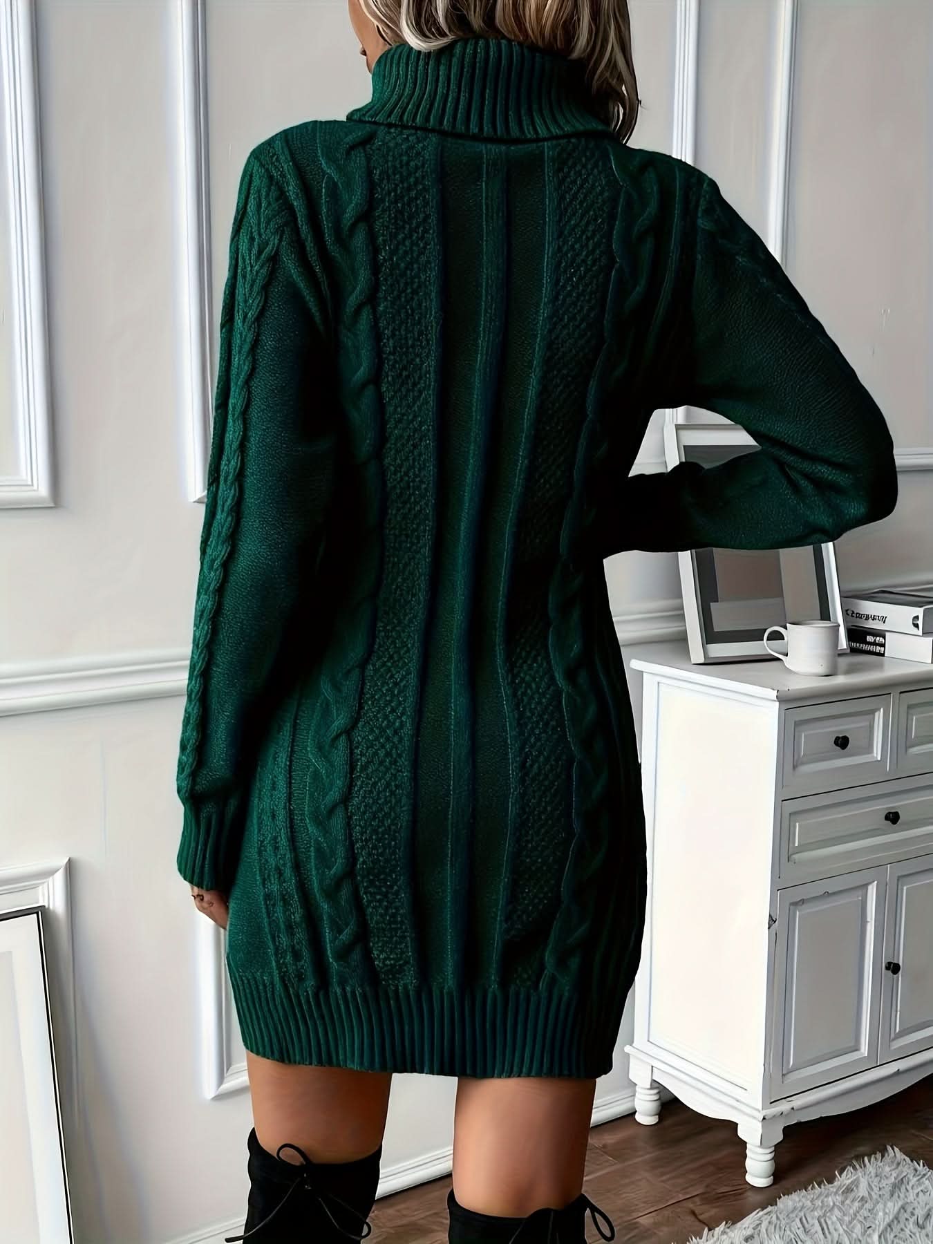 Caliah - High-Neck Braided Midi Dress