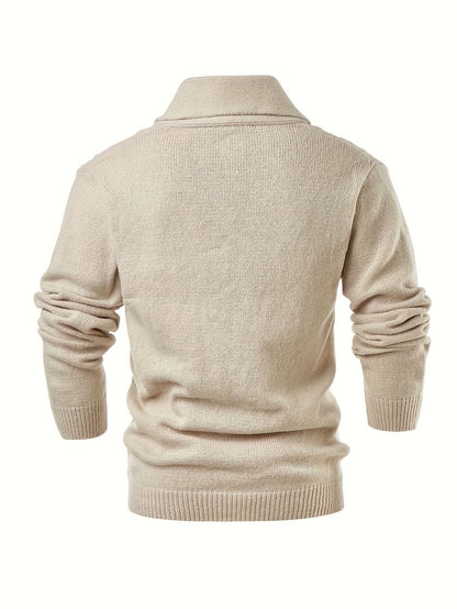 Caliah - Men's Button-Up Cardigan Sweater