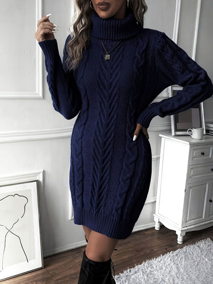 Caliah - High-Neck Braided Midi Dress
