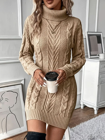 Caliah - High-Neck Braided Midi Dress