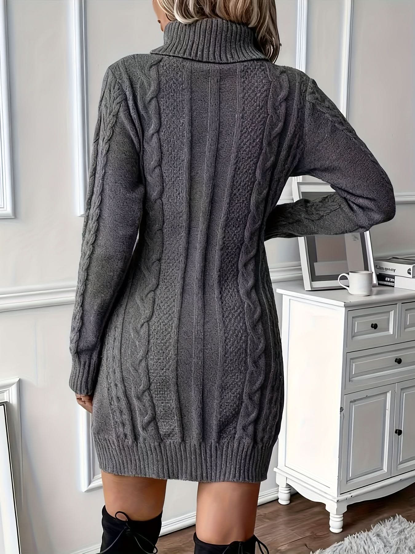 Caliah - High-Neck Braided Midi Dress