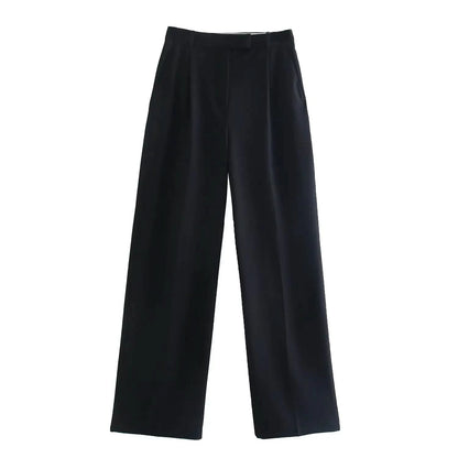 Caliah - Women's High Waist Straight Leg Trousers