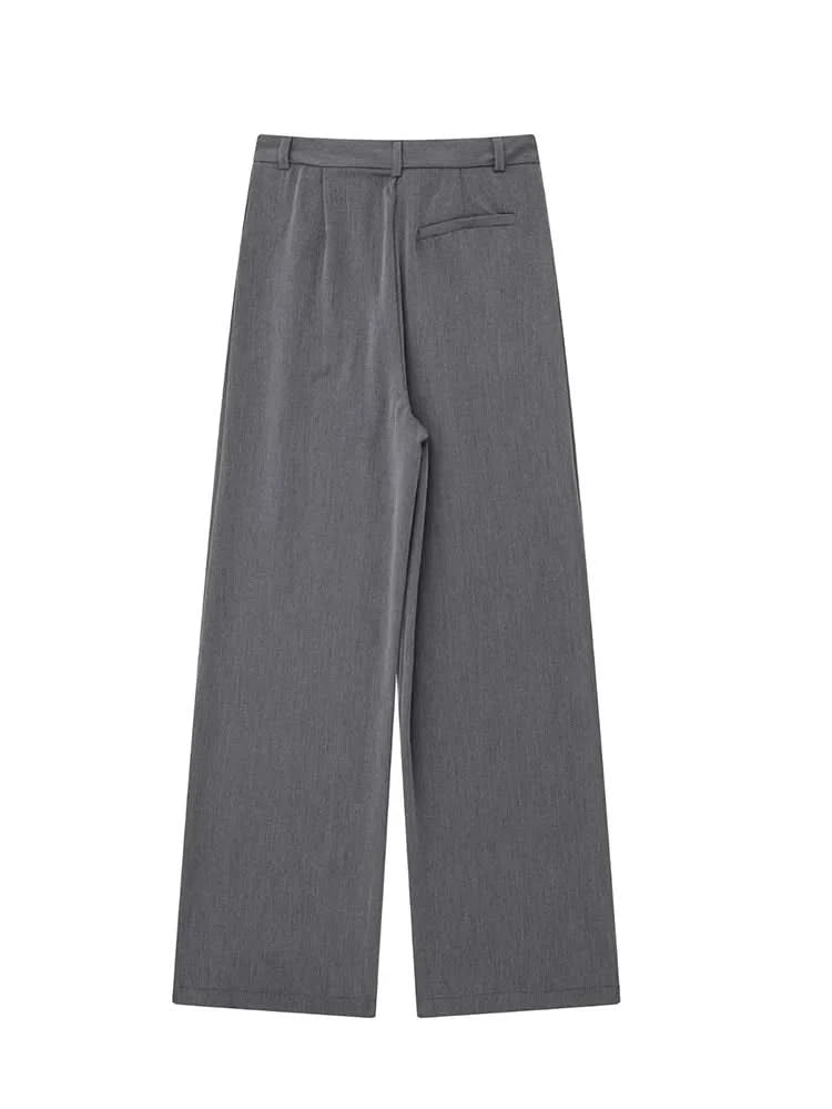 Caliah - Women's High Waist Straight Leg Trousers