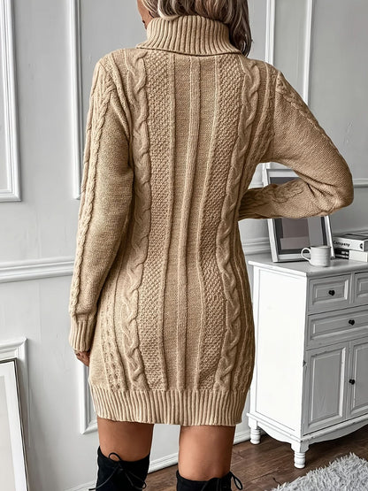 Caliah - High-Neck Braided Midi Dress