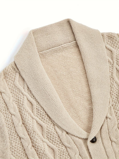 Caliah - Men's Button-Up Cardigan Sweater